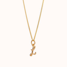 Load image into Gallery viewer, Gold Script Initial Necklace