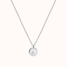 Load image into Gallery viewer, Silver Disc Initial Necklace