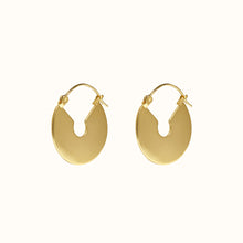 Load image into Gallery viewer, Gold Chunky Flat Hoop Earrings
