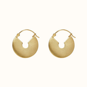 Gold Chunky Flat Hoop Earrings