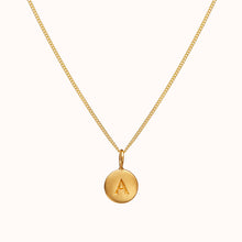 Load image into Gallery viewer, Pebble Gold Disc Initial Necklace