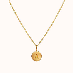Pebble Gold Disc Initial Necklace Offer