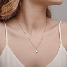 Load image into Gallery viewer, Pebble Gold Disc Initial Necklace