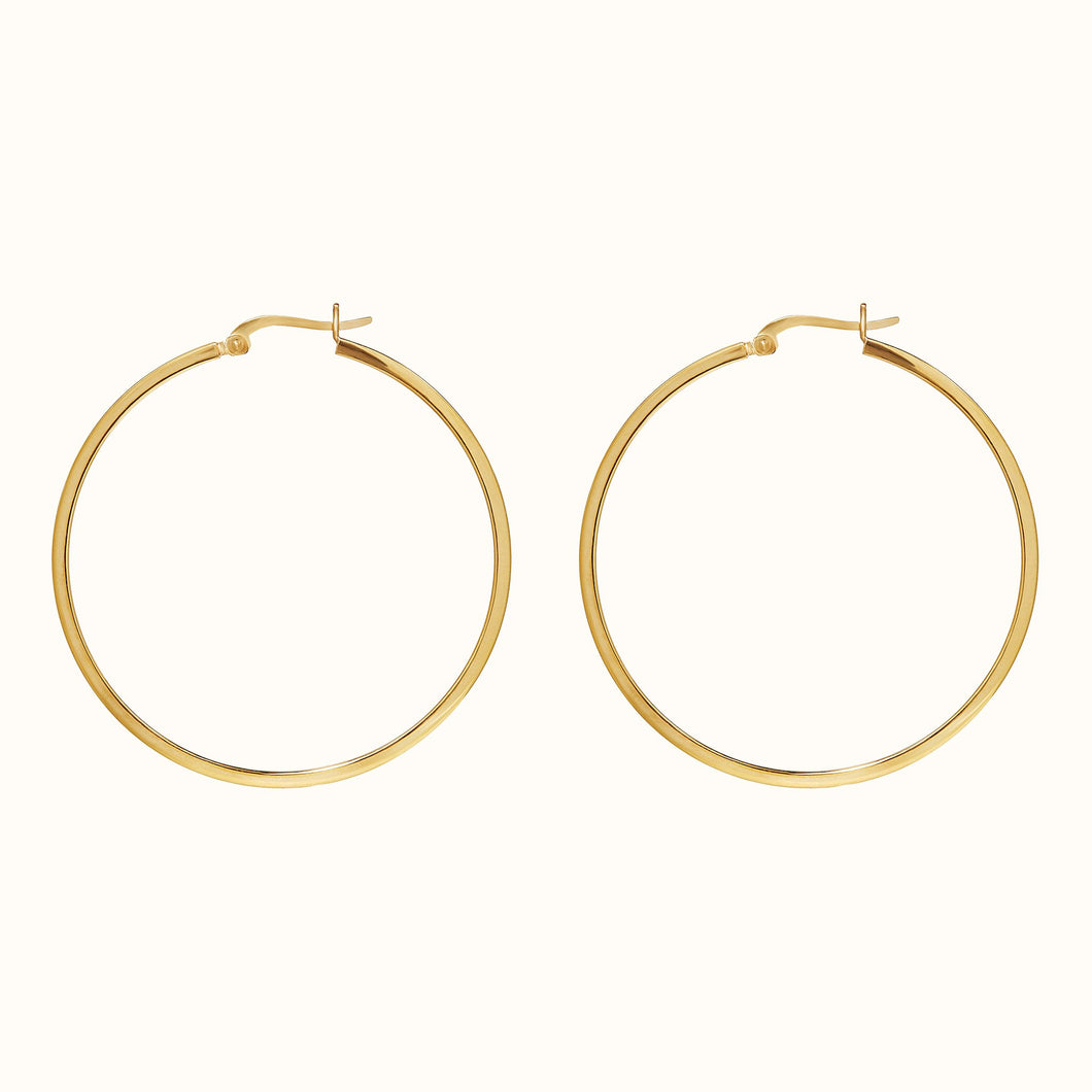 Gold Large Square Hoop Earrings