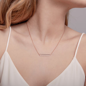 Rose Gold Horizontal Bar Necklace