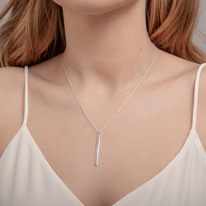 Silver Vertical Bar Necklace