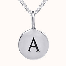 Load image into Gallery viewer, Pebble Silver Disc Initial Necklace