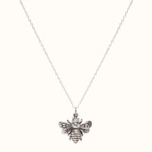 Load image into Gallery viewer, Large Silver Bumble Bee Necklace