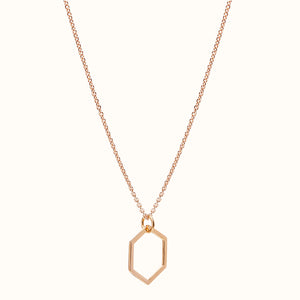 Rose Gold Hexagonal Necklace